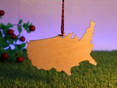 Laser Cut US Map Ornament Wooden Cutout Shape Unfinished Free Vector