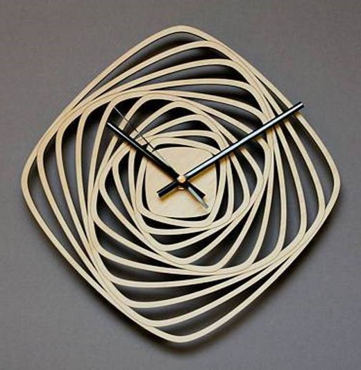 Laser Cut Spiral Modern Wall Clock Free Vector