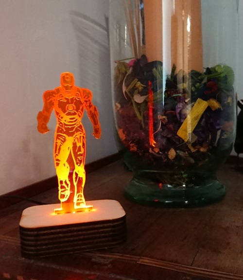 Laser Cut Iron Man 3D Night Light SVG File