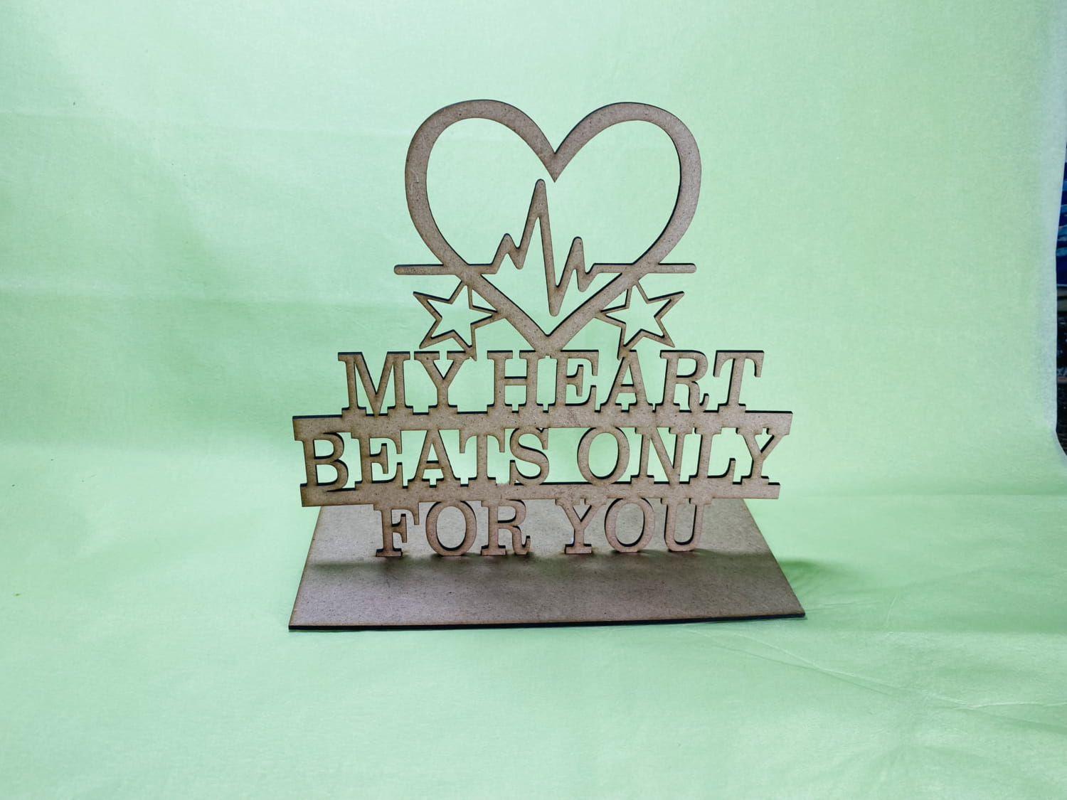 Laser Cut My Heart Beats Only For You Valentine Decor Free Vector