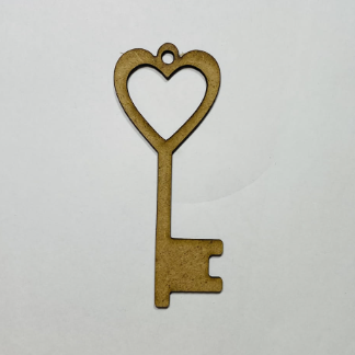 Laser Cut Heart Key Wood Shape For Craft Free Vector