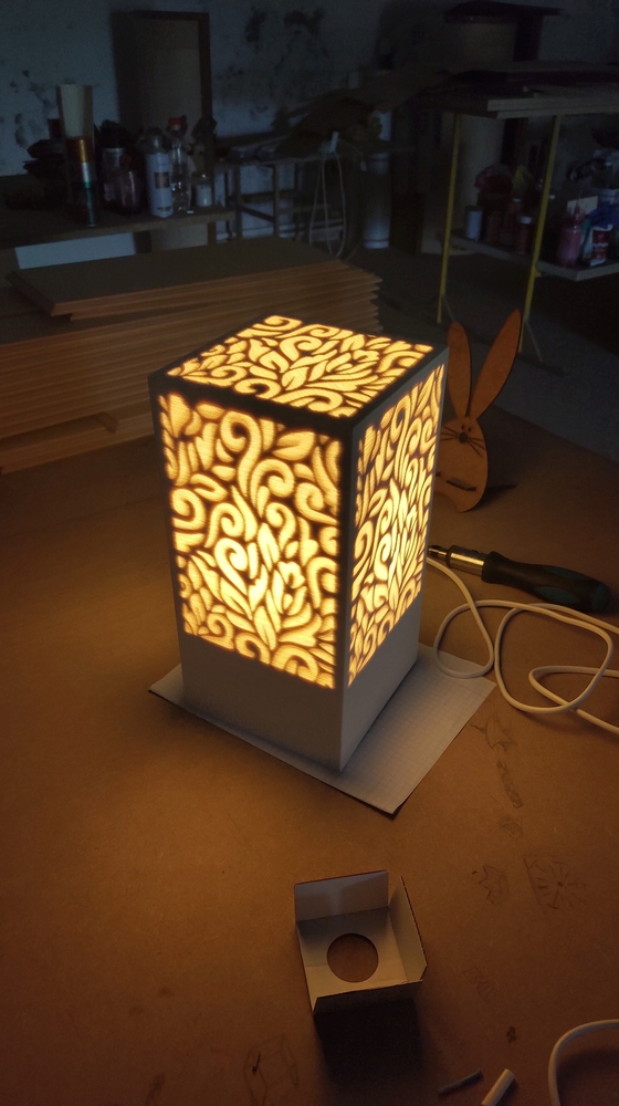 Laser Cut 3D Decorative Night Light Lamp Free Vector 