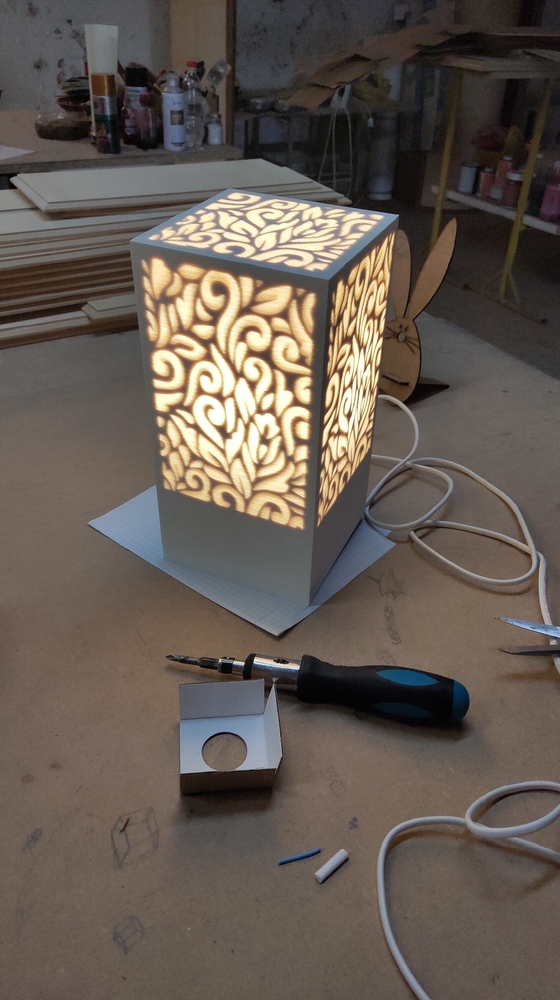 Laser Cut Decorative Night Light Lamp Free Vector