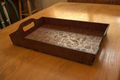 Laser Cut Plywood Serving Tray DXF File