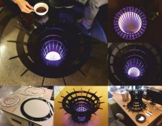Round Coffee Table Laser Cut Free Vector
