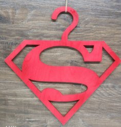 Laser Cut Superman Clothing Hanger Free Vector