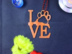 Laser Cut Love Dog Paw Ornament Paw Print Love Free Vector