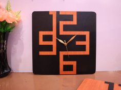 Laser Cut Unique Wood Wall Clock Free Vector