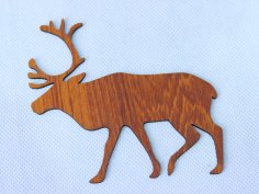 Laser Cut Unfinished Reindeer Wood Cutout Free Vector