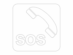 SOS sign and phone box on highway dxf File