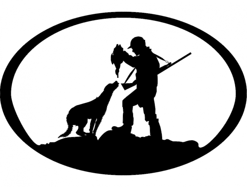 Duck Hunter N Dog Oval Svg Dxf File Free Download 3axis Co