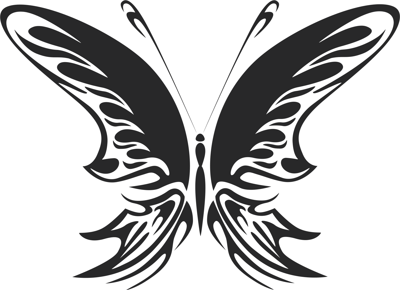 Tribal Butterfly Vector Art 22 DXF File Free Download - 3axis.co