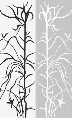 Tree And Leaf Abstract Pattern Sandblast Pattern Free Vector