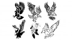 Awesome Tribal Eagle Tattoos Free Vector