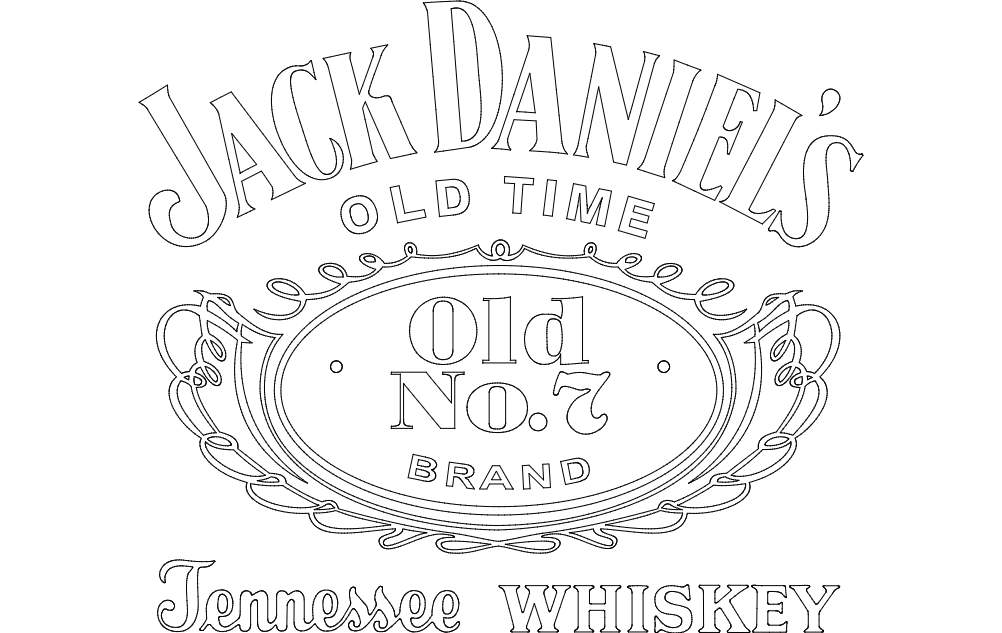 Jack Daniel’s Tennessee Whiskey logo dxf File Free Download - 3axis.co