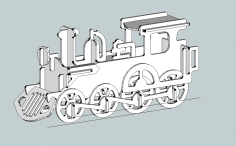 3D Locomotive Model dxf File