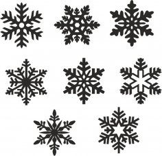 Christmas snowflake icons set vector Free Vector
