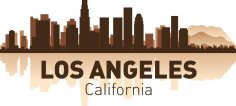 Los Angeles City Skyline Silhouettes Vector Set Free Vector