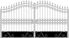 Iron Fancy Gate Boundary Wall Gate Design Free Vector