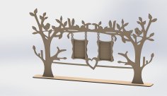 Laser Cut Tree Frame Free Vector