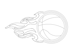 Flame Basketball dxf File