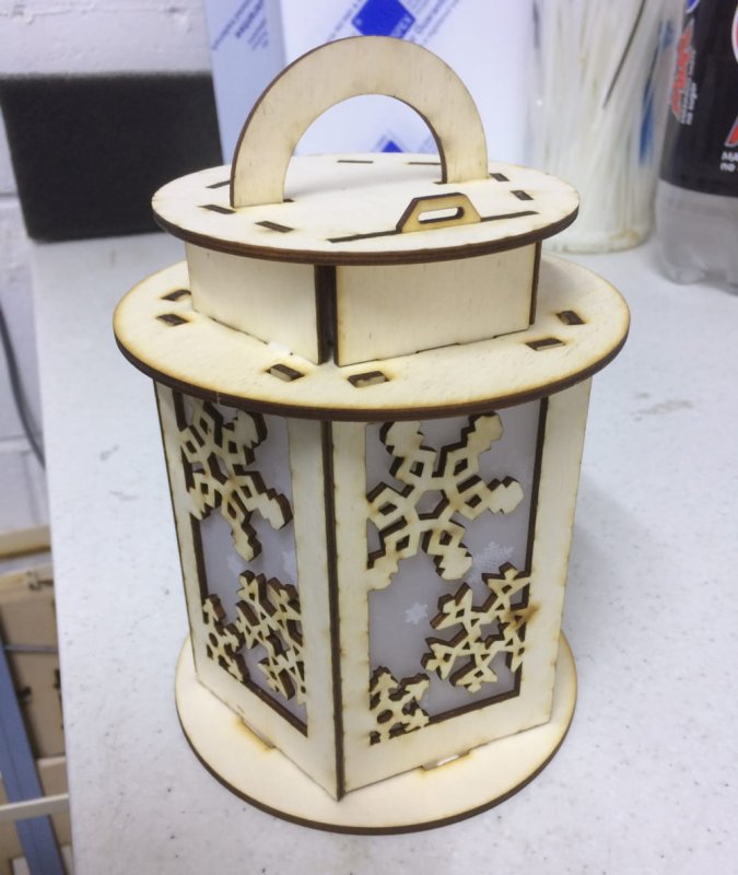 Laser Cut Decorative Snowflake Lantern SVG File Free Download - 3axis.co - 3D model önizlemesi