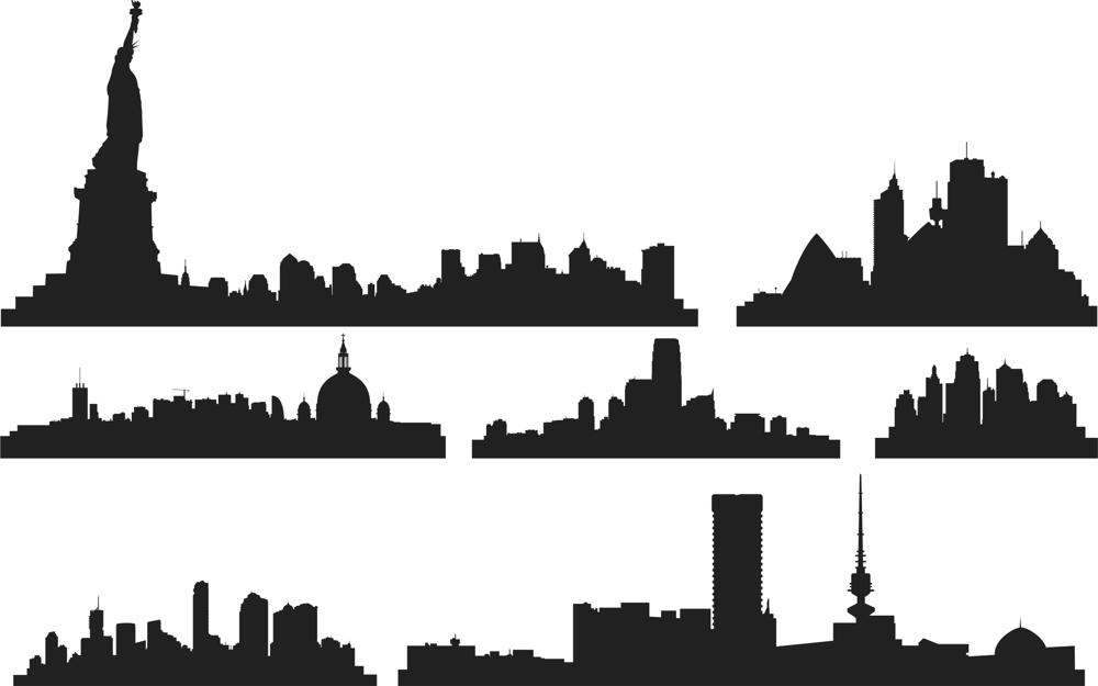 City Skyline Silhouette Illustration (.ai) vector file free download