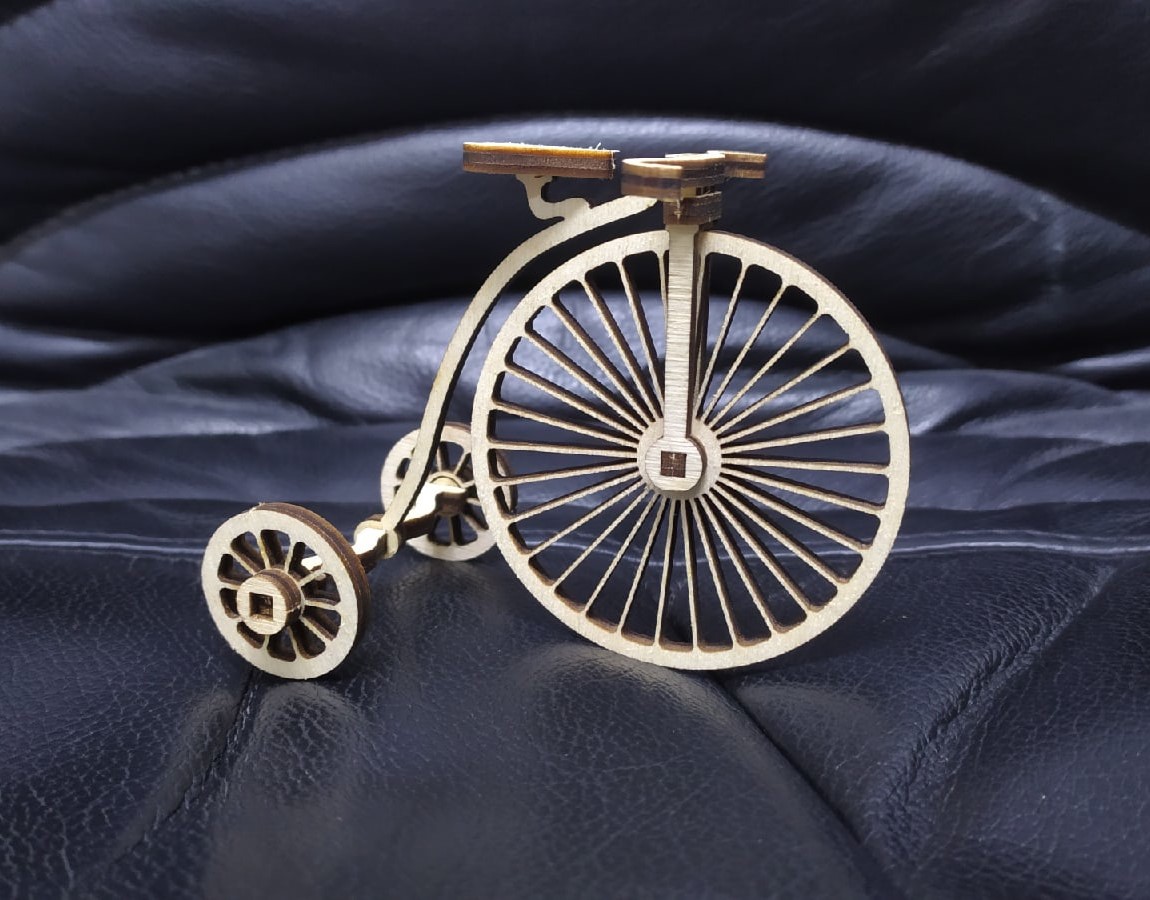 Laser Cut Vintage Bicycle Free Vector cdr Download - 3axis.co - 3D model önizlemesi