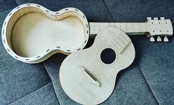 Laser Cut Guitar Gift Box 3D Wooden Keepsake Box Free Vector