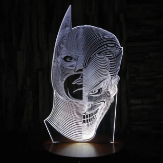 Laser Cut Batman Joker Acrylic 3D Illusion Lamp DXF File