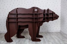 Laser Cut Animal Shelf Bear Shelf Kids Room Furniture Free Vector