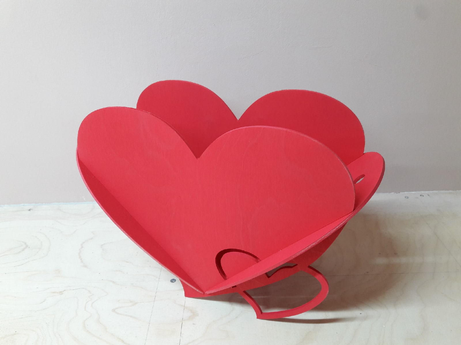 large double heart on wooden base