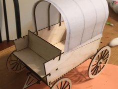 Laser Cutting 3D Puzzle Covered Wagon SVG File