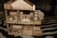Laser Cut Dollhouse Kit 4Mm Template Free Vector