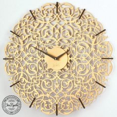 Laser Cut Decorative Wall Clock Template Free Vector