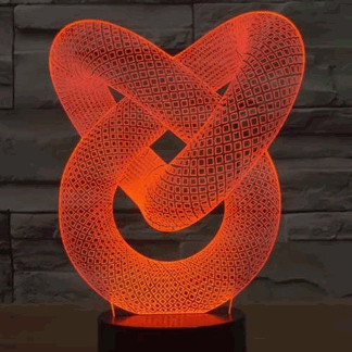 Laser Cut Love Knot 3D Illusion Lamp Free Vector