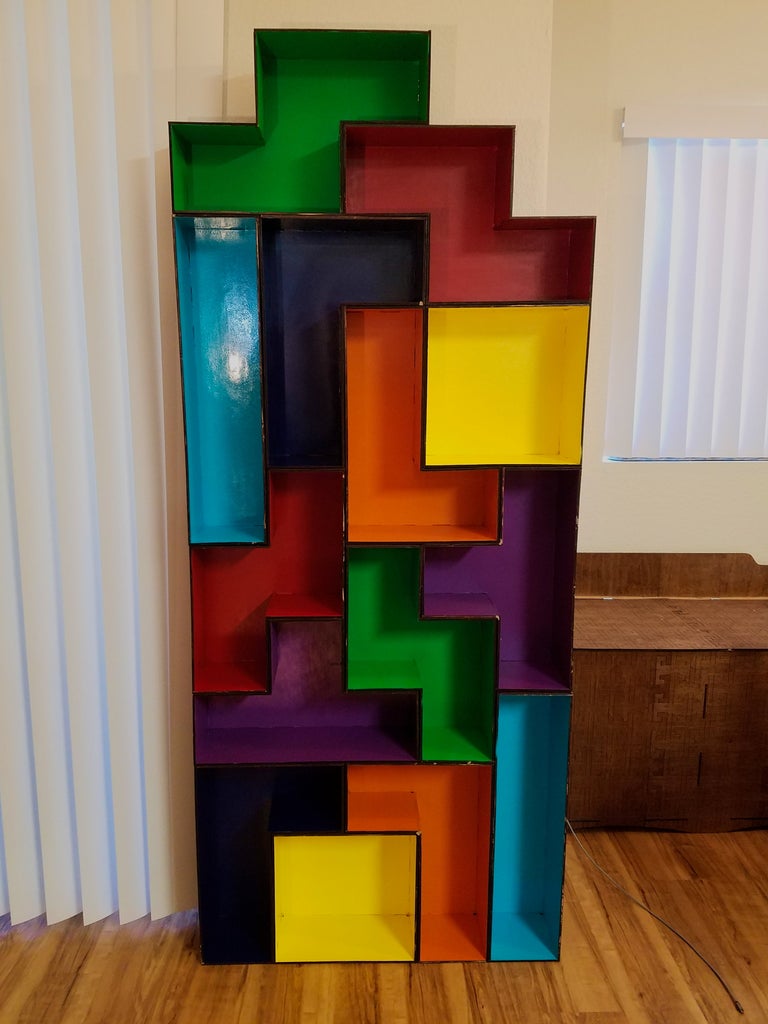 Laser Cut Modular Tetris Shelves SVG File