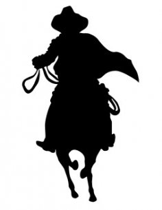 Cowboy Silhouette dxf file front view