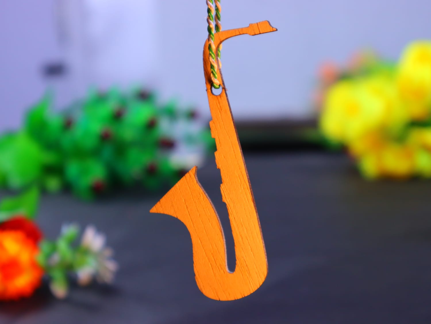 Laser Cut Saxophone Christmas Ornament Free Vector