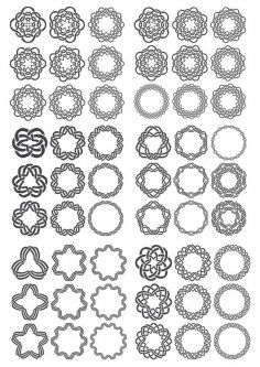 Set of Round Ornaments Free Vector