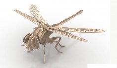 Dragonfly 3D Puzzle 1.5mm DXF File