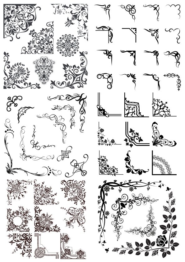 Decorate Corners Set Free Vector cdr Download - 3axis.co