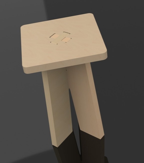 Simple Stool 30mm CNC Router Template DXF File