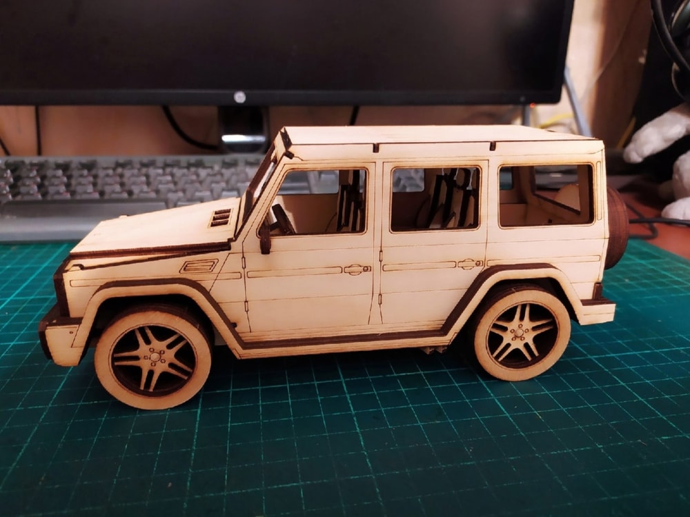 Laser Cut Jeep 3D Puzzle With Assembly Instructions DXF File