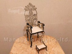 Laser Cut Throne Chair CNC Template Free Vector