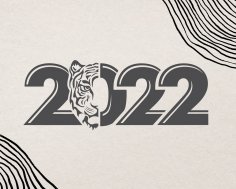 Laser Cut Engrave Year Of The Tiger 2022 Free Vector