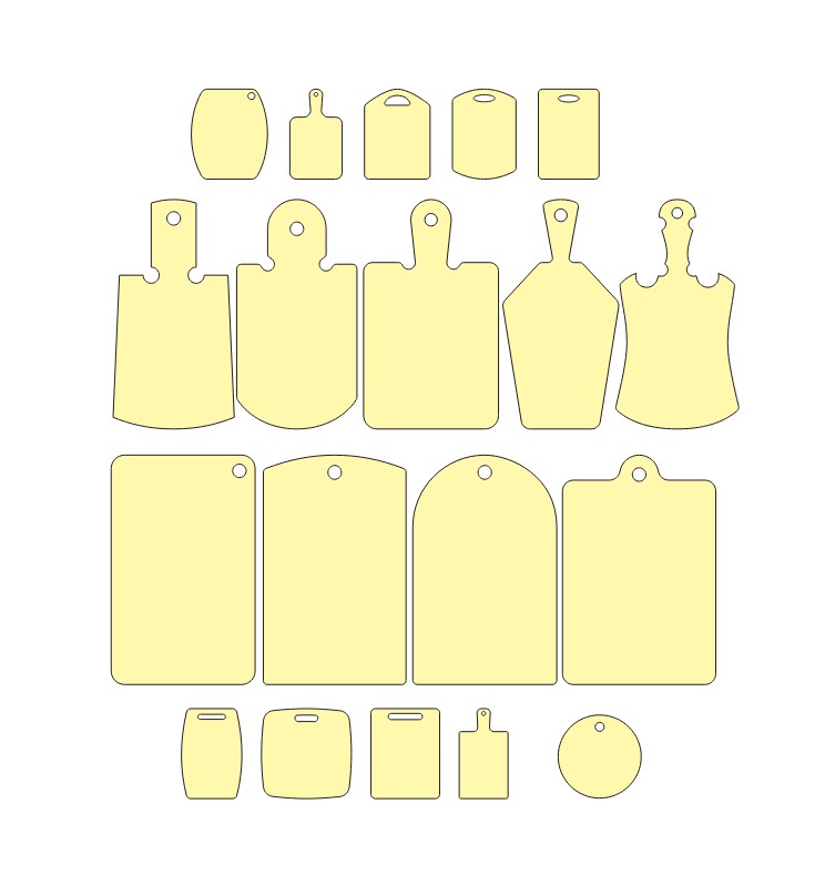 Laser Cut Cutting Board Shapes Free Vector cdr Download - 3axis.co