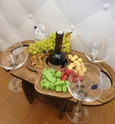 Laser Cut Wine Bottle Glass Holder Wine Table Free Vector