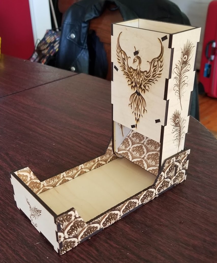 Laser Cut Folding Dice Tower SVG File Free Download 3axis.co