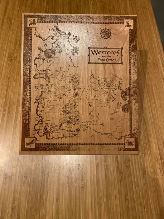 Laser Cut Map Of Westeros Game Of Thrones SVG File